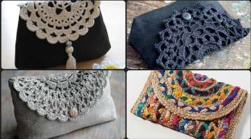 New style hand made crochet makeup clutch bag designs