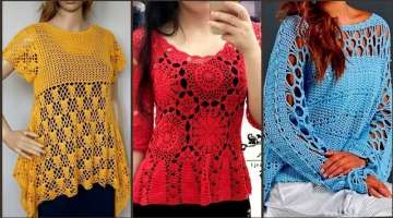 Top trendy Summer hand made crochet girls Top & shorts shirts designs