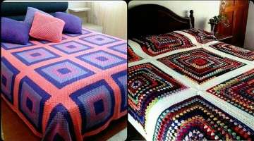 Most beautiful handmade crochet granny square bedspread bed sheets designs@Fashion Lovers