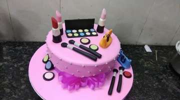 How to make makeup cake Birthday cake making by Cool cake master