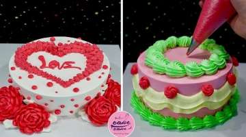 Indulgent and Simple Heart Cake Tutorials With Red as The Main Color