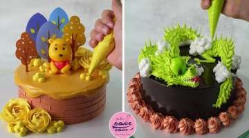 How To Make a Dragon Cake For Birthday and Flower Cake Design | Part 439