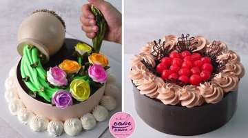 Instructions for Decorating Unique Birthday Cakes With Vase | Chocolate and Cherry Cake