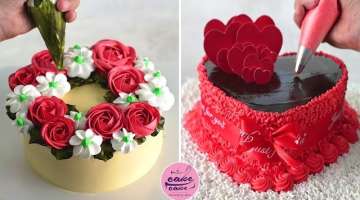 Amazing Heart Shape Cake Decorating Ideas and Rose Flower Cake Tutorials | Part 452