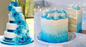 Satisfying BLUE Cake Decorating/Making ♥ BLUE Cake party and sweet treats