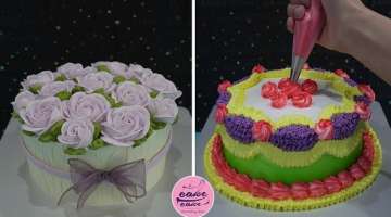 Beautiful Light Purple Rose Bouquet Birthday Cake Decorating Tutorials