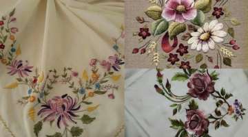 dazzling collection 2021 of Anchor thread hand embroidery designs for table runners and bed sheet...