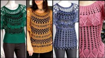 Latest stylish hand made crochet girls Summer cape shirt & Top designs 2021