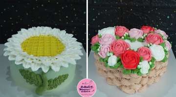 Romantic French Rose Basket Birthday Cake