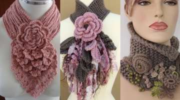 very beautiful hand crochet neck warmer and woolen knitted neck collar