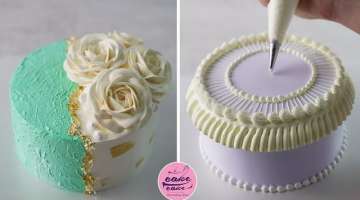 White and Blue Combination Cake & Purple Cherry Cake Decorating Ideas