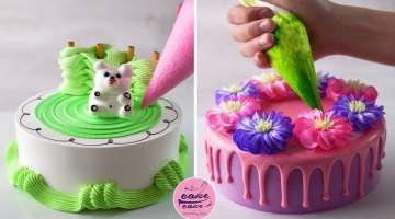 Blue Bear Cake and Colorful Flower Cake Great for Birthday