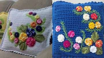 dazzling Collection Of Hand Crochet Flower Cushion Designs For Home Decorations