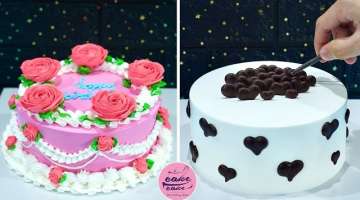 How To Decorate Pure White Cream Cake and Roses For Your Lover