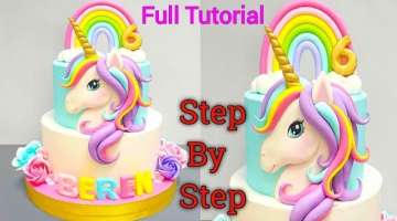 How To Make A Unicorn Cake | Rainbow Unicorn Cake | Unicorn Theme Cake With Rainbow Look