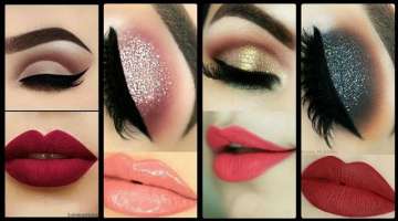 very beautiful amazing eye makeup design & Lipstick color matching ideas