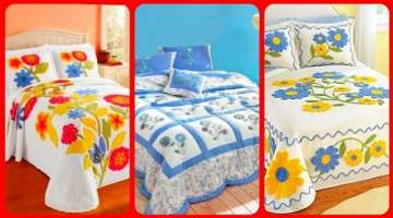 Stunning Collection Of Easy To Make Punch Needle Embroidered Bedding Sets\ Bedsheets\Pillow Desig...