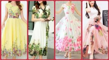 Top 40 Super Stylish Long Floral Print Maxi Dress Party Wear Prom Gown For Girls
