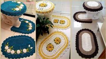 New style Hand made crochet bathroom mats/crochet rugs & carpet designs ideas