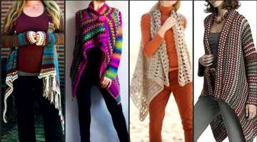 Elegance new handmade crochet shrug and cardigan top designs for girls