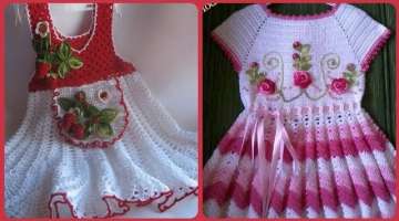 Cutest Collection Of Hand Knitted Woolen Crocheted Frocks Design For Girls New Beautiful Patterns