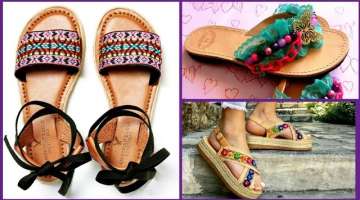 Top trending fashion handmade crochet leather shoes designs for women