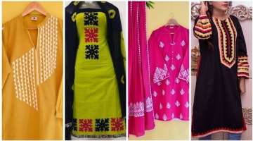 most popular sindh Applique work Kurti & shirts designs