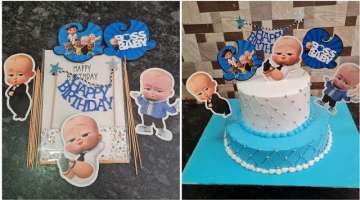 baby boss cake /fresh cream baby Boss cake decorating tutorial / little baby cake / #masterchefim...