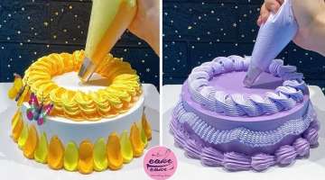 Decorate The Birthday Cake With Yellow and Purple Tones