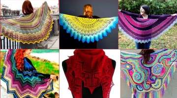 Top trending women summer crochet hand made triangles shawls and scarf designs