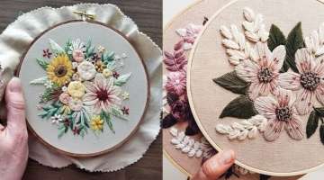 best hand embroidery practicing ideas for Anchor thread hand embroidery floral pattern