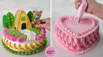 Cute Little Bear House To Celebrate A Couple's Birthday and Heart Cake Design | Parr 432