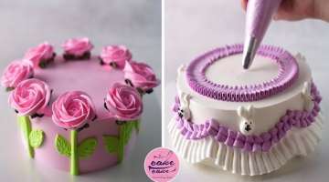 White Canola Flower Bouquet Cake Design & Simple Decoration Rose Cake