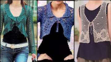 Top creative Hand made summer crochet jackets designs for girls