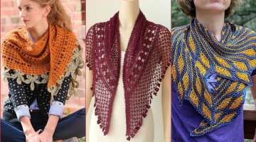 trendy Handmade crochet multi colors shawls & scarf ponchu designs