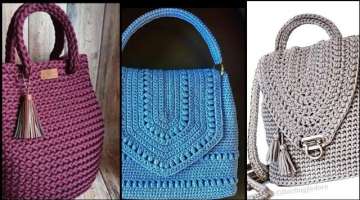 Top trendy hand made crochet purse & hand bag designs for girld