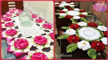 Latest MOST BEAUTIFUL PATTERNS OF HAND CROCHET FLORAL DESIGN FOR TABLE COVER