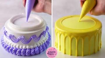 Amazing Purple Chrysanthemum Birthday Cake & Simple Design Rose Gold Cream Cake