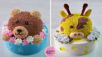 Top 3 Amazing Cake Tutorials For Birthday | Cute Bear, Giraffe, Sheep Cake Decorating Ideas
