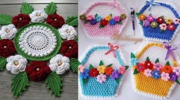 very beautiful hand crocheted floral patterns and motifs design for home decoration