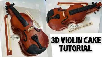 3D Violin Cake | Realistic Cake | Whipped Cream Frosting | Music Instrumental Cake |