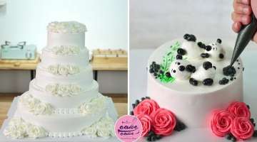 5 Layers Wedding Anniversary Cake Decorating Ideas and Cute Panda Cake | Part 447