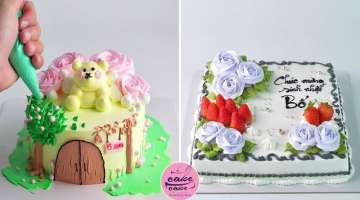 Cute Bear's Little House Cake Design | So Yummy Cake Tutorials For Birthday | Part 496