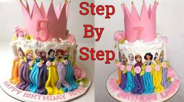 Snow Dolls Crown Theme Cake | Disney Princess Birthday Cake | Frozen Princess Birthday Cake