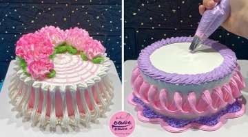 Most Satisfying Rose Basket Cake Decoration With White Basket