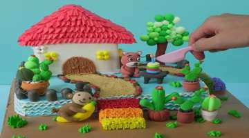Design a Cake in The Garden For Your baby with Fondant
