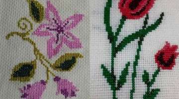 very beautiful easy count Cross Stitch embroidery border designs for bed sheets and table runners