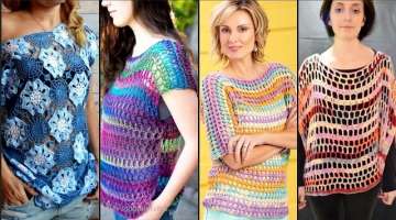 Top trendy summer fashion hamdmade crochet blouses shirts designs 2021 for women