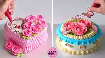Amazing Heart Cake Design For Birthday and Rose Cake Tutorials Video | Part 485