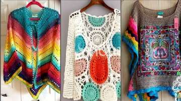 Latest hand made summer laces crochet blouses & ponchu designs free pattern for girls